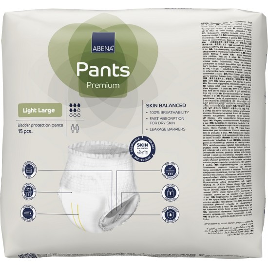 Abena Pants Light Large, 15 buc, 900  ml - Premium, scutece chilot pentru incontinenta moderata