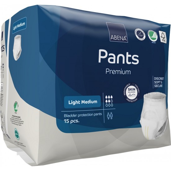 Abena Pants Light Medium, 15 buc, 900  ml - Premium, scutece chilot pentru incontinenta moderata