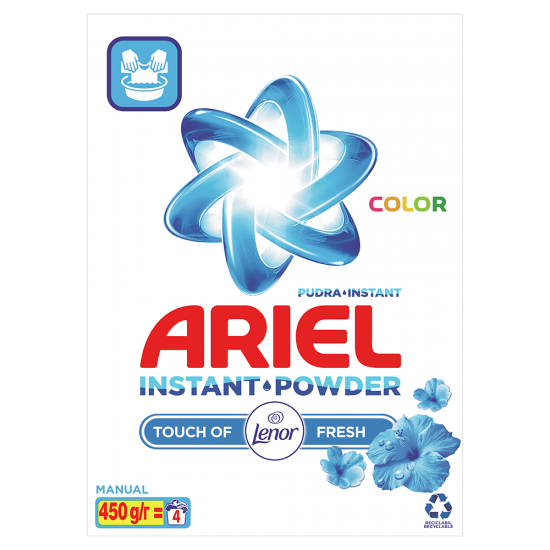 Ariel Detergent Manual 450G 3D Actives+Lenor