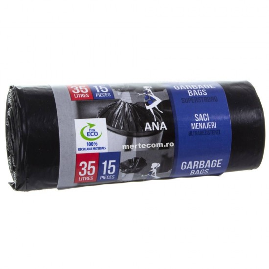 Anna Saci Menaj Ldpe Ultrarezistenti 35L 15Buc