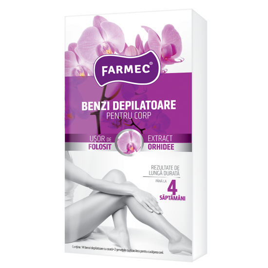 Farmec Benzi Depilatoare Corp 14Buc+2Serv Orhidee Farmec Benzi Depilatoare Corp 14Buc+2Serv Orhidee