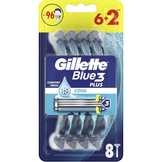 Gillette Aparat Ras Blue3 6+2Buc Cool