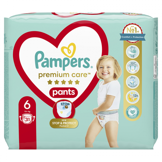 Pampers Scutec Premium Care Pants Nr.6 15+Kg 31Buc