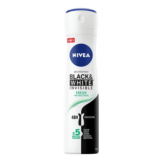 Nivea Antiperspirant Deo 150Ml Invisible Black/White Fresh