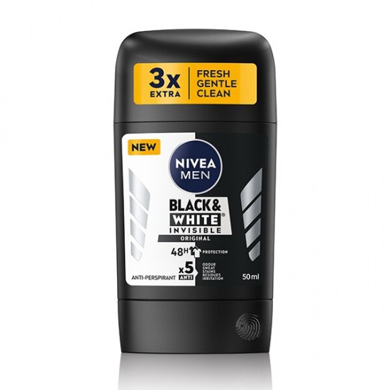 Nivea Antiperspirant Stick 50Ml Men Invisible Black White Original