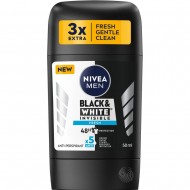 Nivea Antiperspirant Stick 50Ml Men Invisible Black White Fresh