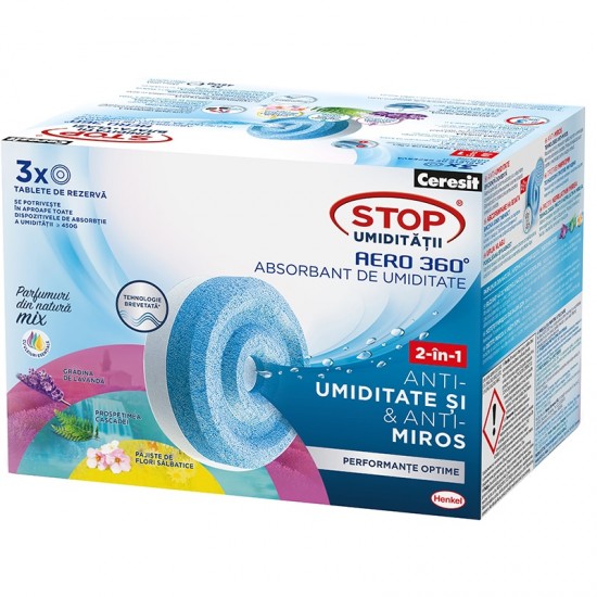 Ceresit Aero 360 Tablete Rezerva 3X450Gr Mix de arome
