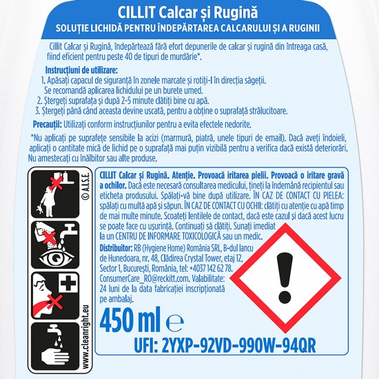 Cillit Solutie Piatra si Rugina 450ml