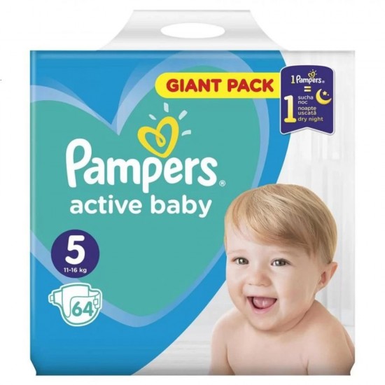 Pampers New Giant Pack Nr5 11-18/11-16Kg 64Buc