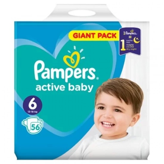 Pampers New Giant Pack Nr6 15/13-18Kg 56Buc
