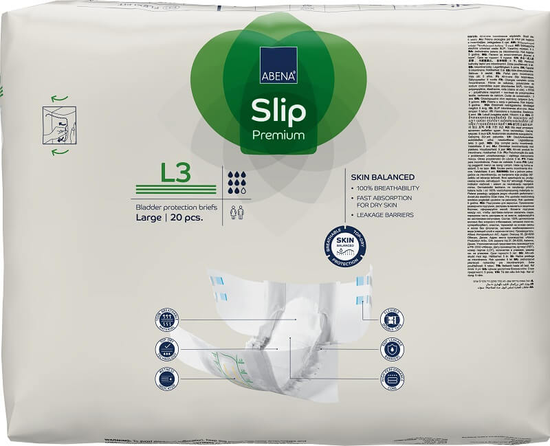 ABENA- Scutec incontinenta, hipolergenic Abena Slip L3 Premium, 20 buc, absorbtie 3600 ml - imagine 2
