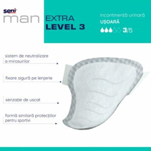Seni Man Level 3 Extra – Absorbante urologice pentru barbati, 15 bucati