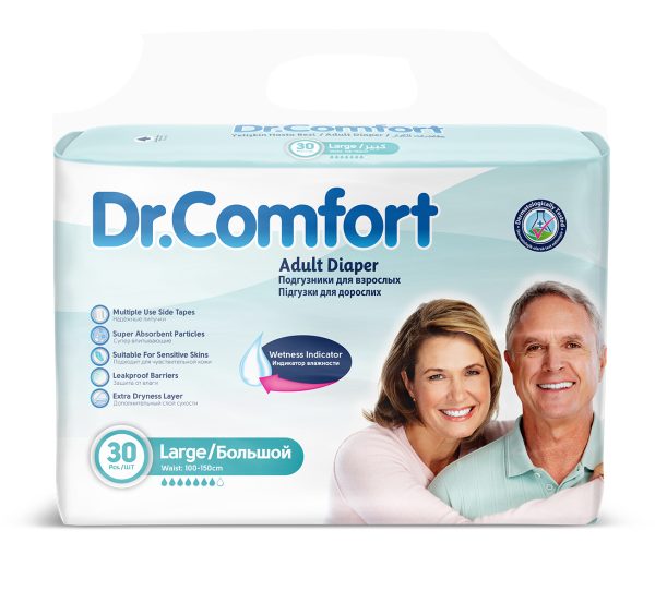 Dr. Comfort Scutece Adulti Cu Arici L 30 buc – Scutece Ieftine, Respirabile, Livrare din Stoc — Dr. Comfort